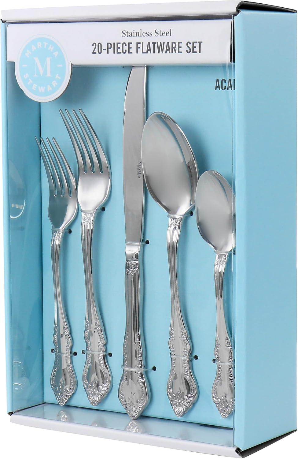 Acadia Ornate Stainless Steel 20-Piece Flatware Set