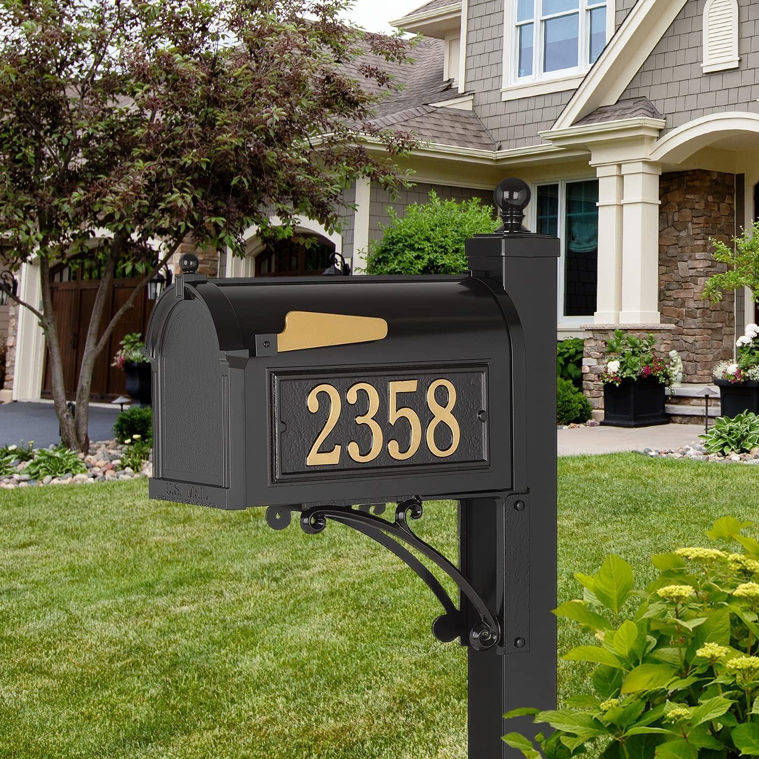 Black Aluminum Capitol Mailbox with Side Address Plaques