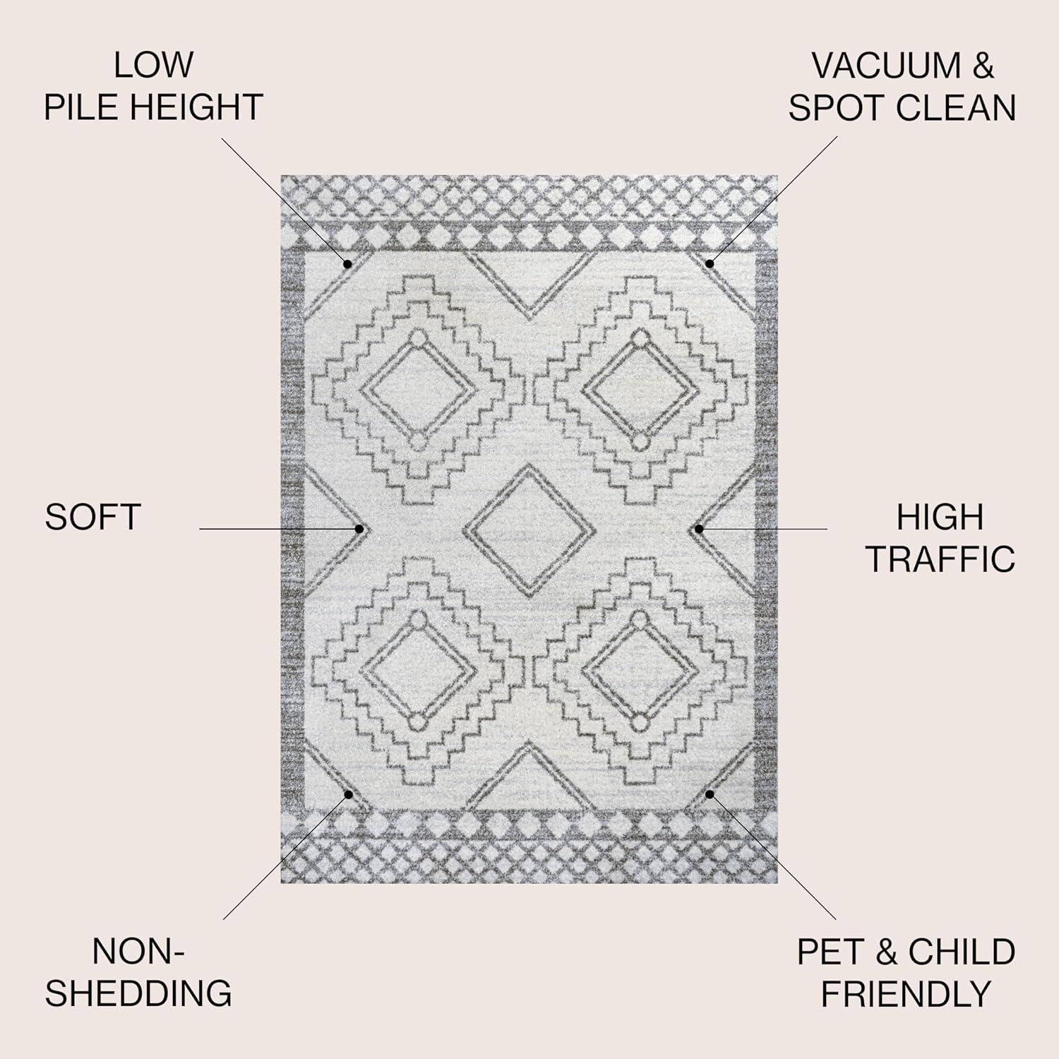 JONATHAN Y Amir Moroccan Beni Souk Cream/Gray 8 ft. x 10 ft. Area Rug