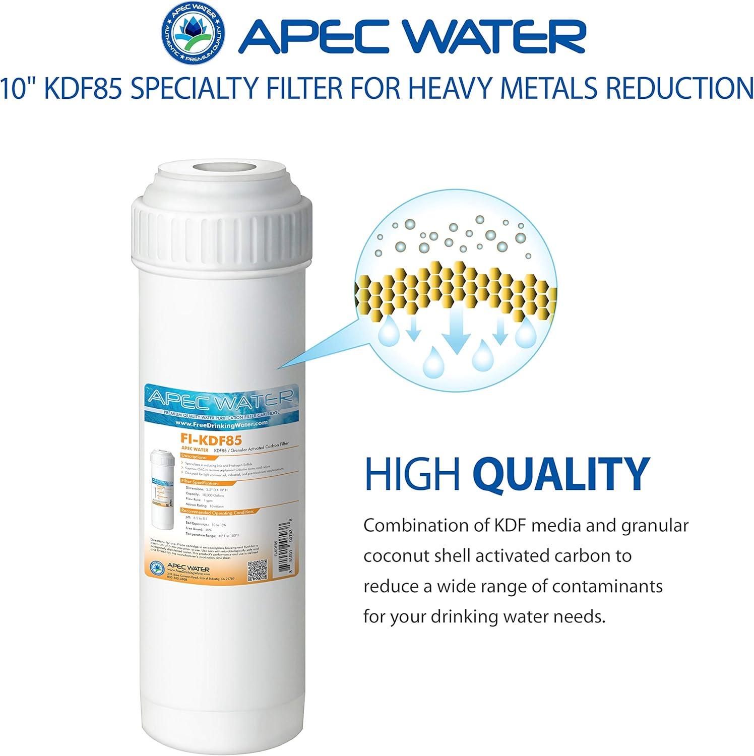 APEC 10" GAC Water Filter Iron And Hydrogen Sulfide Reduction (FI-KDF85)