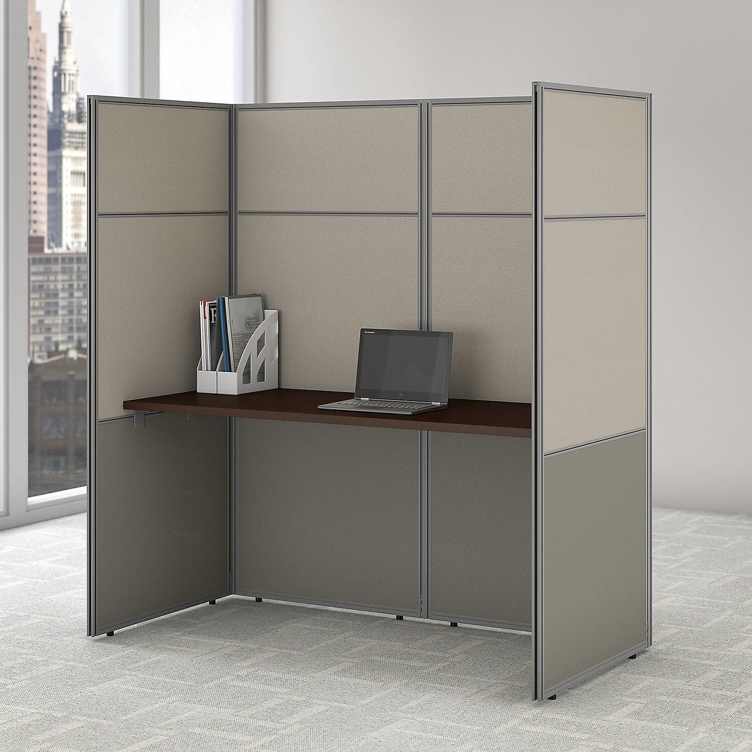 Bush Business Furniture Easy Office Rectangle 1 Person Cubicle with Cable Management