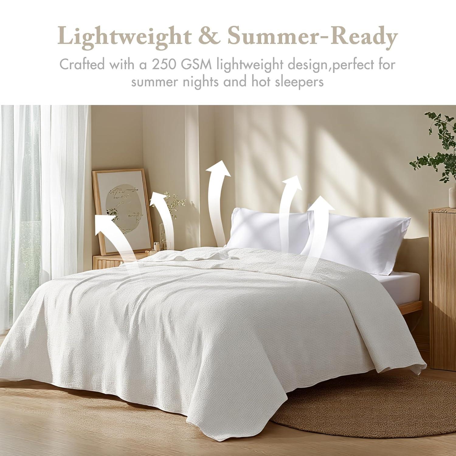 Madison Park Freshspun Basketweave Cotton Blanket