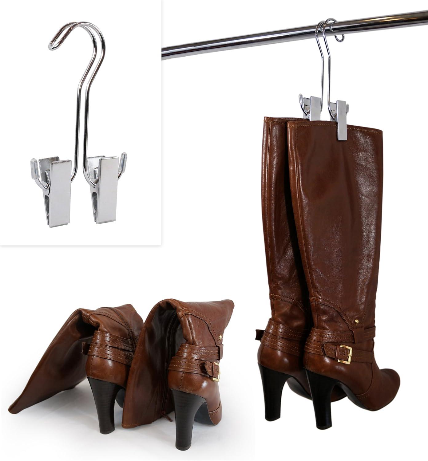 Boottique Add-on Boot Hangers - SET OF 6 Only - Holds, Shapes, & Protects Most Styles of Boots (6 Original Silver Hangers)