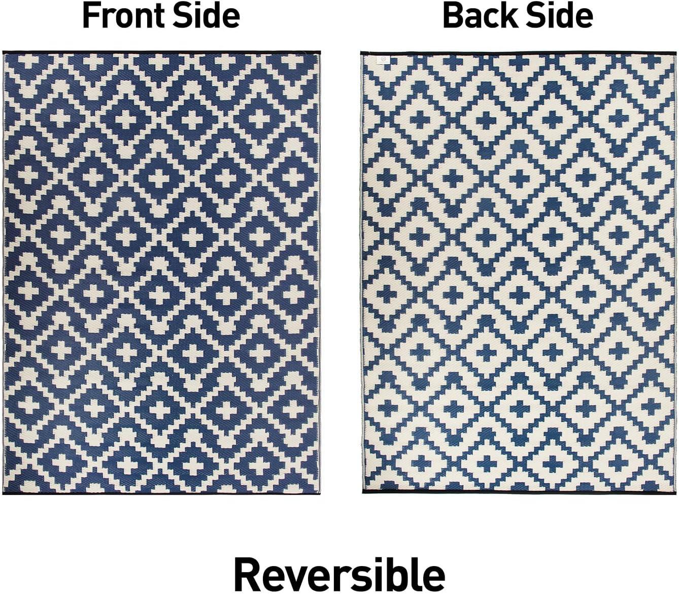 World Rug Gallery Trellis Geometric Reversible Plastic Indoor and Outdoor Rugs