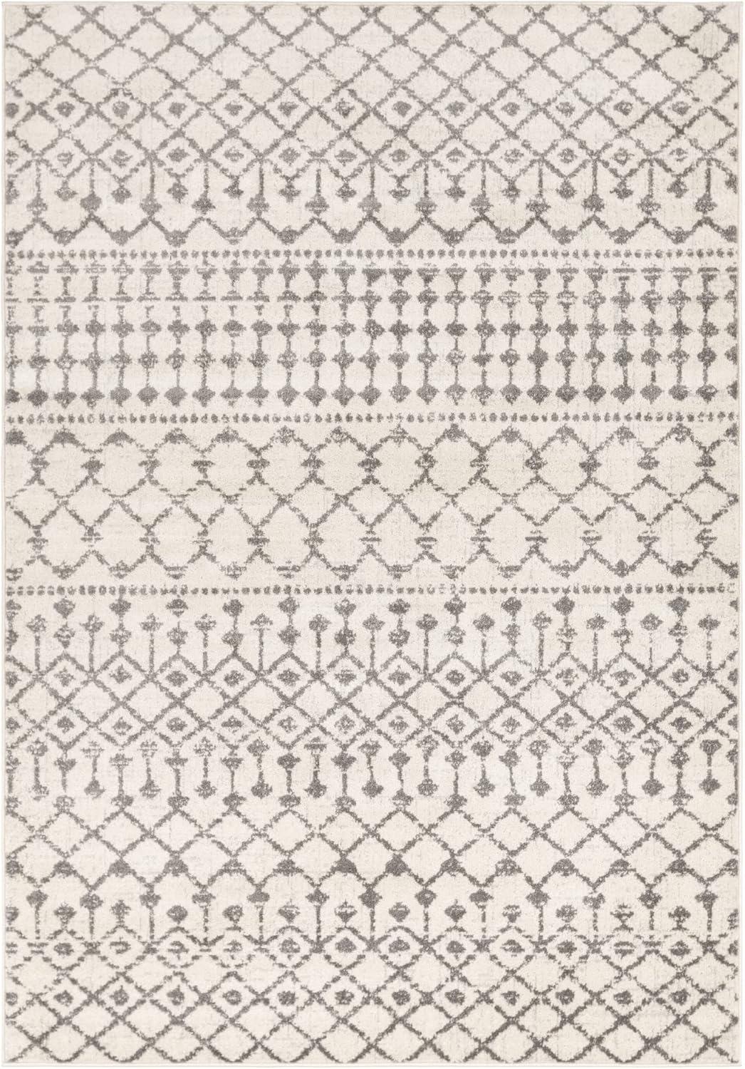Livabliss Chester Global Bohemian Area Rug,7'10" x 10'2",Light Grey