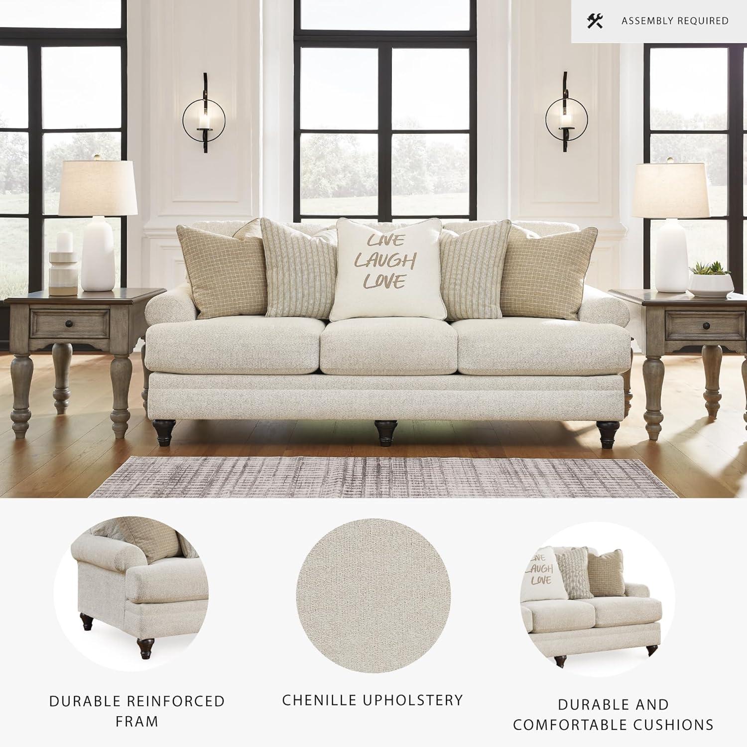 89" Recessed Arm Sofa with Reversible Cushions