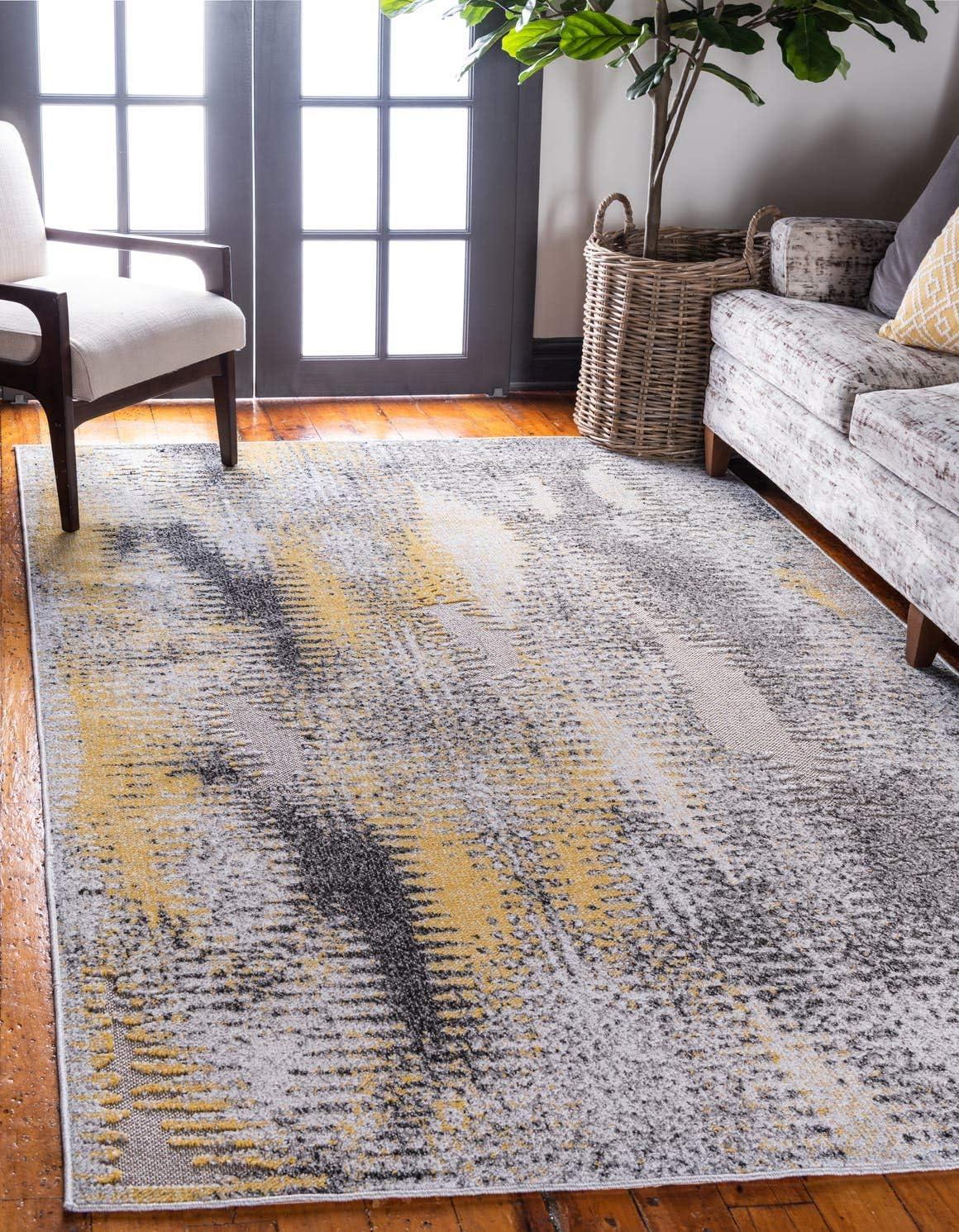 Unique Loom 5' 1 x 8' 0 Ivory Outdoor Modern New York Area Rug
