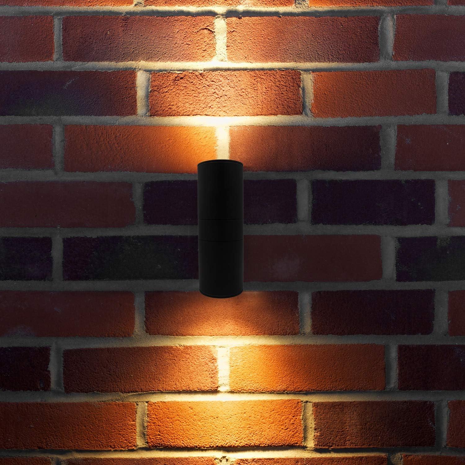 Maxxima Cylinder LED Outdoor Wall Light - Modern Wall Wash Up and Down Porch Light, 24 Watt, 3000K Warm White,