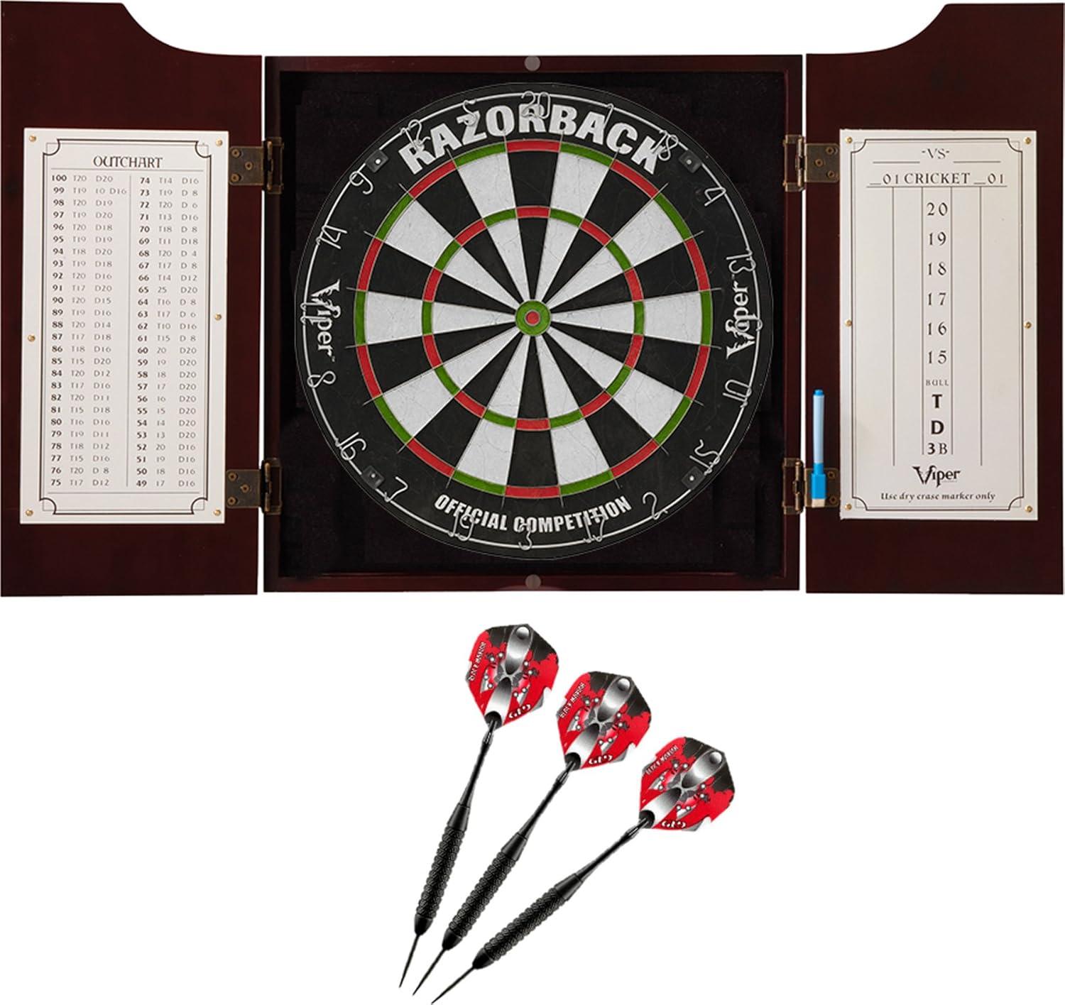 Hudson Bristle Dartboard and Cabinet Set with Darts