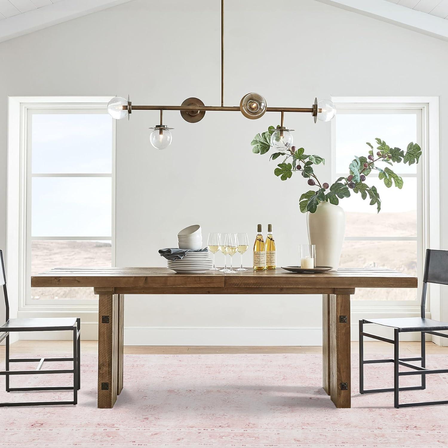 LIMON HOME Light Pink Nursery Area Rug 6x9 for Bedroom Girls,Washable Baby Blush Pink Boho Floral Rug,Super Soft Faux Wool Machine Washable Carpet Area Rugs for Kids Room Playroom