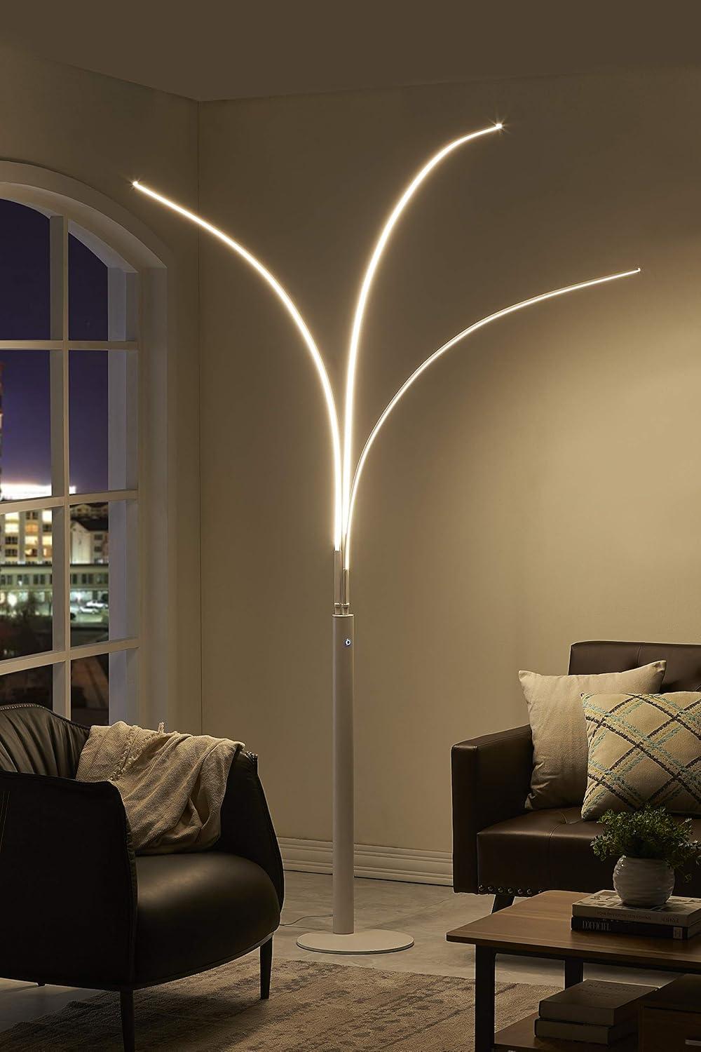 Aurora Adjustable 92" White LED Arch Tree Floor Lamp