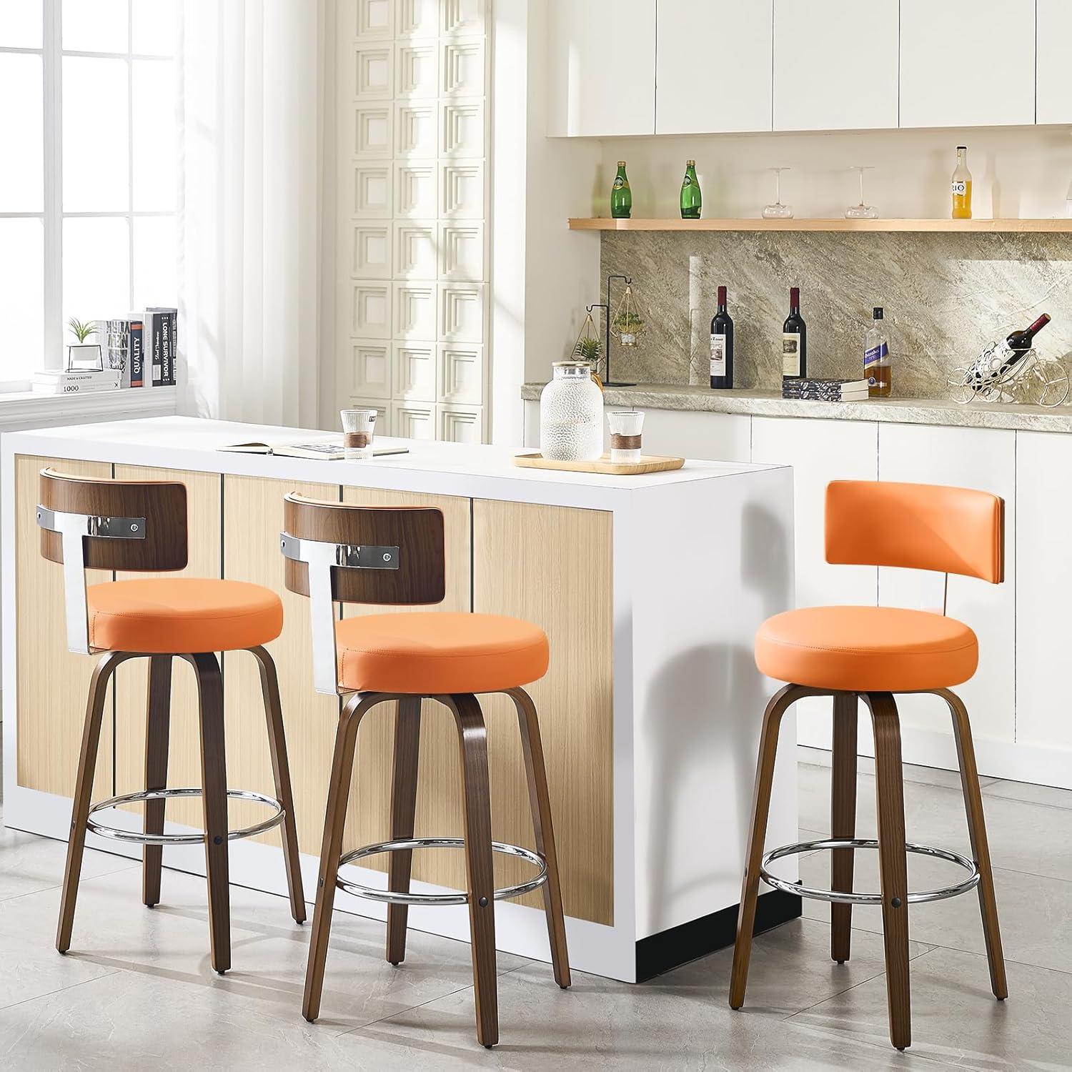 Swivel Upholstered Counter & Bar Stool (Set of 3)