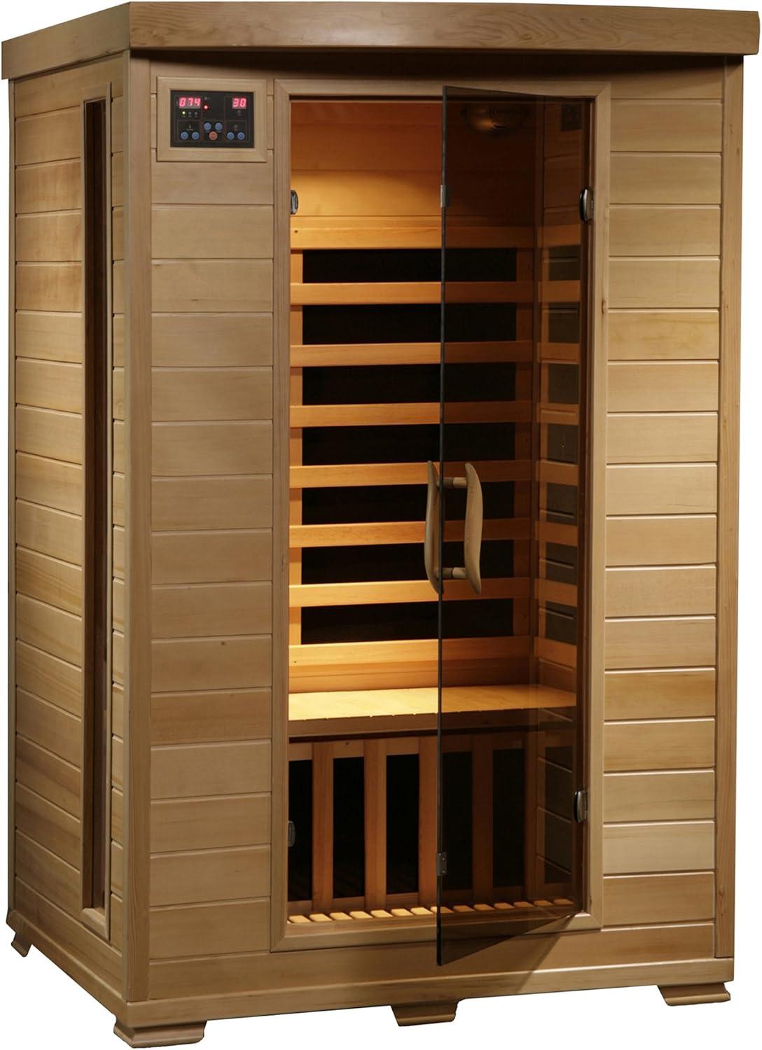 Heat Wave 2-Person Hemlock Infrared Sauna with 6 Carbon Heaters