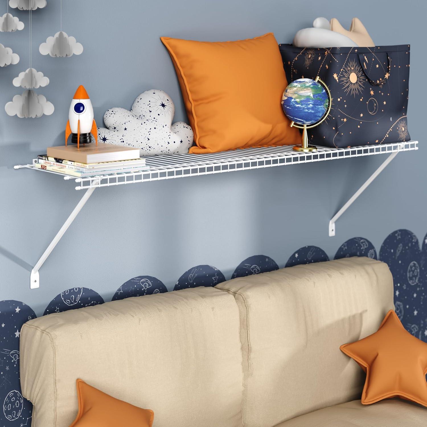 ClosetMaid (#104100) Wire Shelf Kit, White 4' x 12" (Pack of 4)