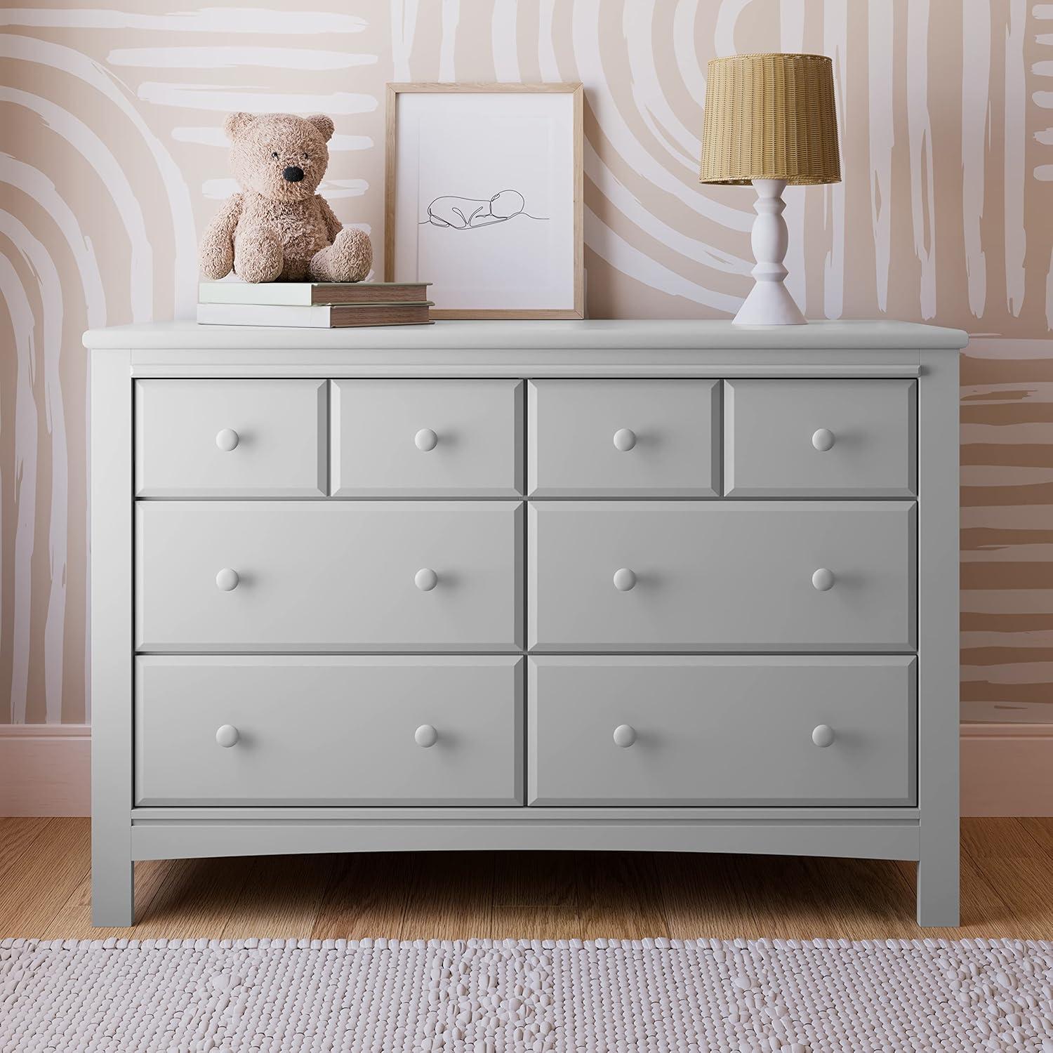 Pebble Gray Double Nursery Dresser with Extra Deep Drawers