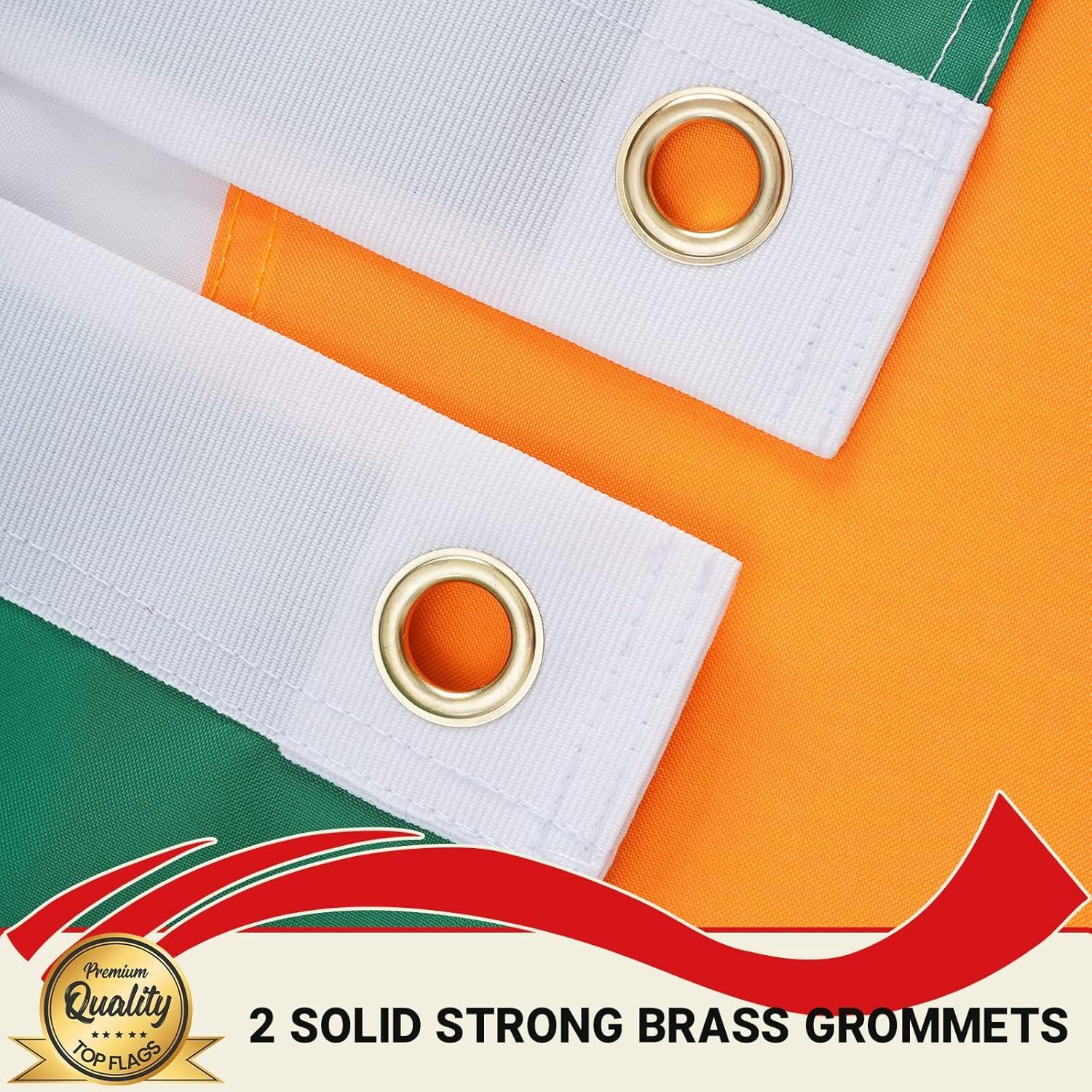 Heavy Duty Outdoor Ireland Flag with Brass Grommets