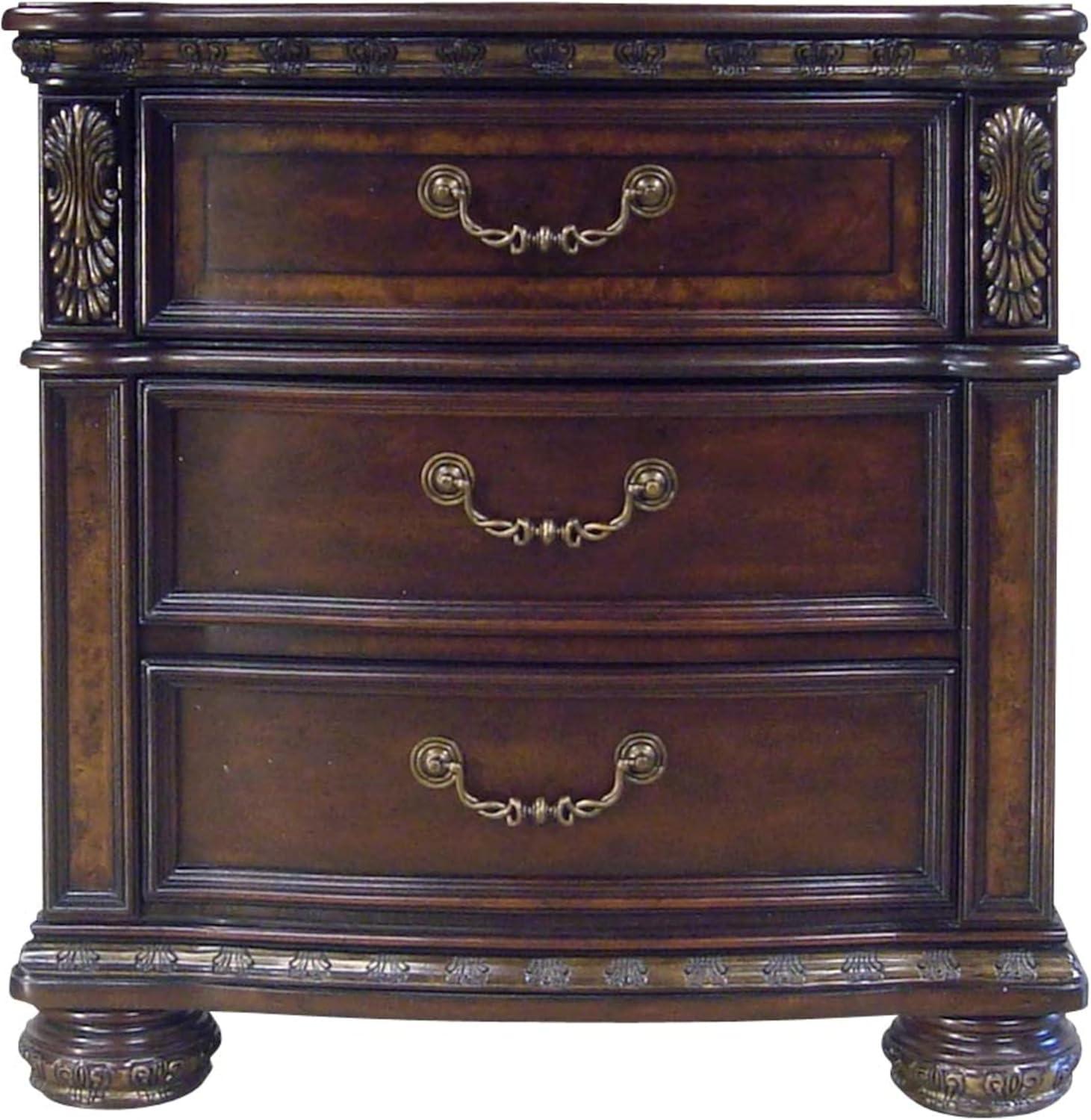 Monte Carlo 29" Cocoa Brown 3-Drawer Wood Nightstand