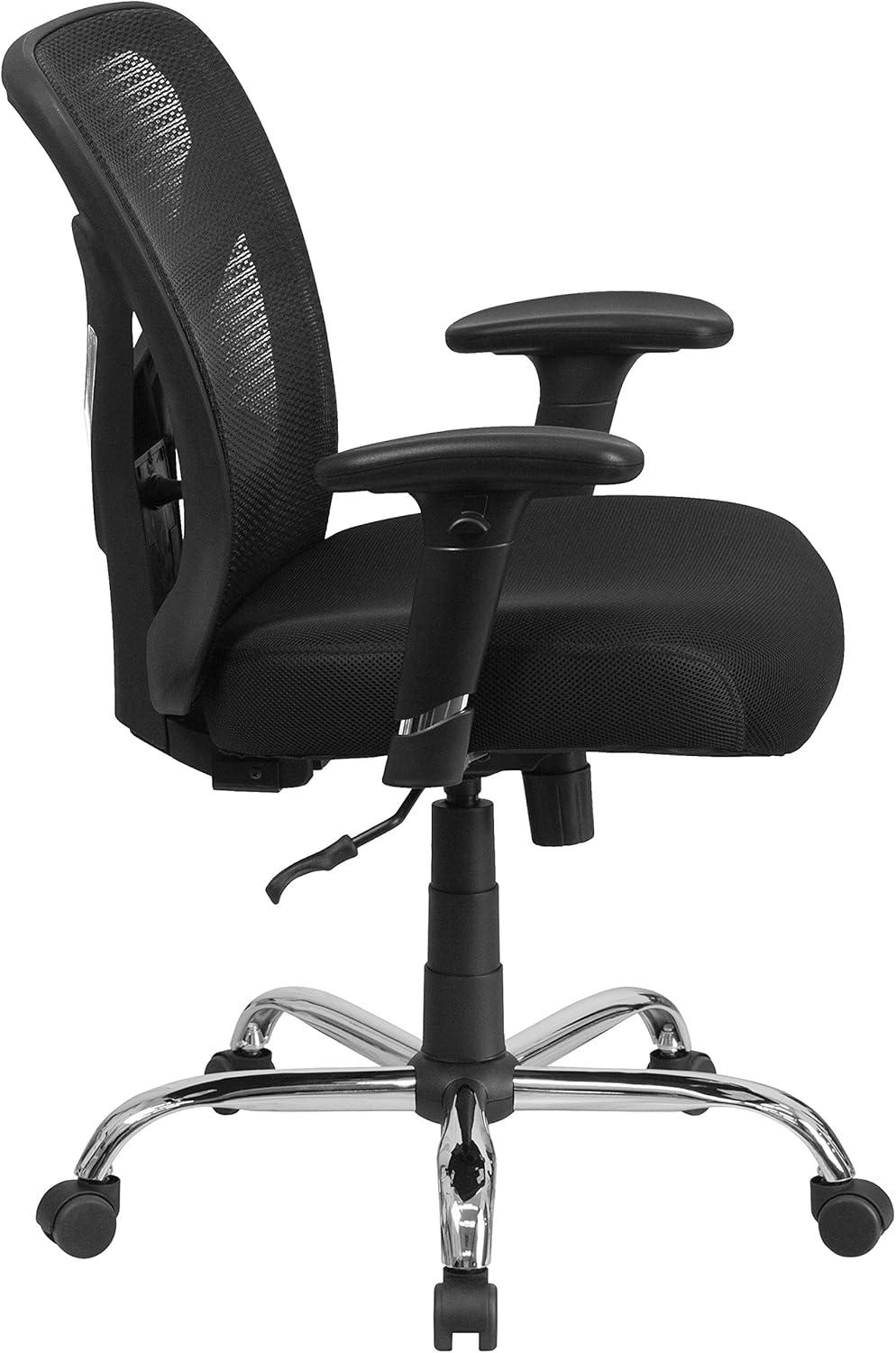 Flash Furniture Big & Tall Office Chair | Adjustable Height Mesh Swivel Office Chair with Wheels