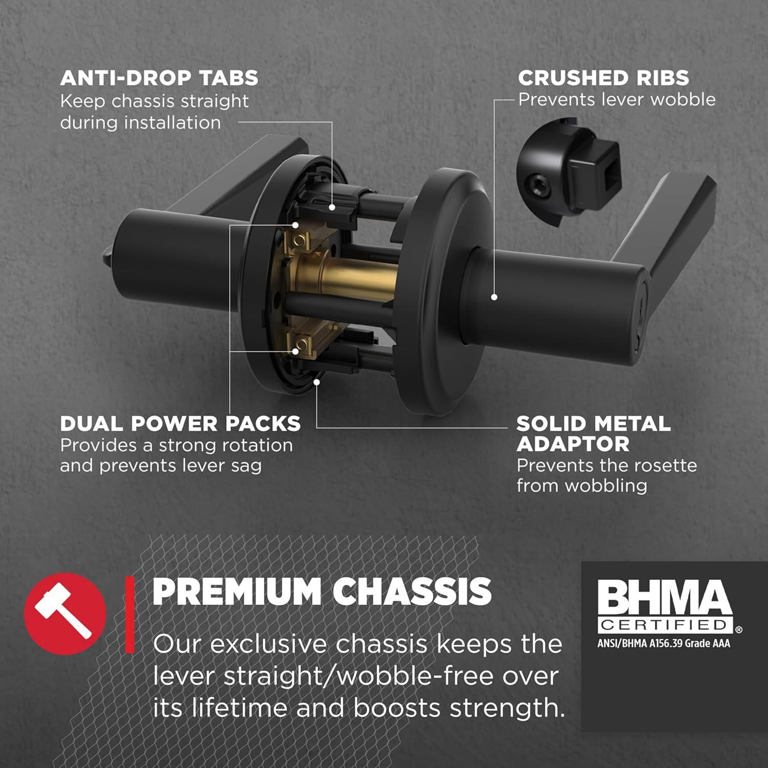 Kwikset 740TDL 514 SMT 6AL RCS Trafford Keyed (Entry) Door Lever (Set of 2)