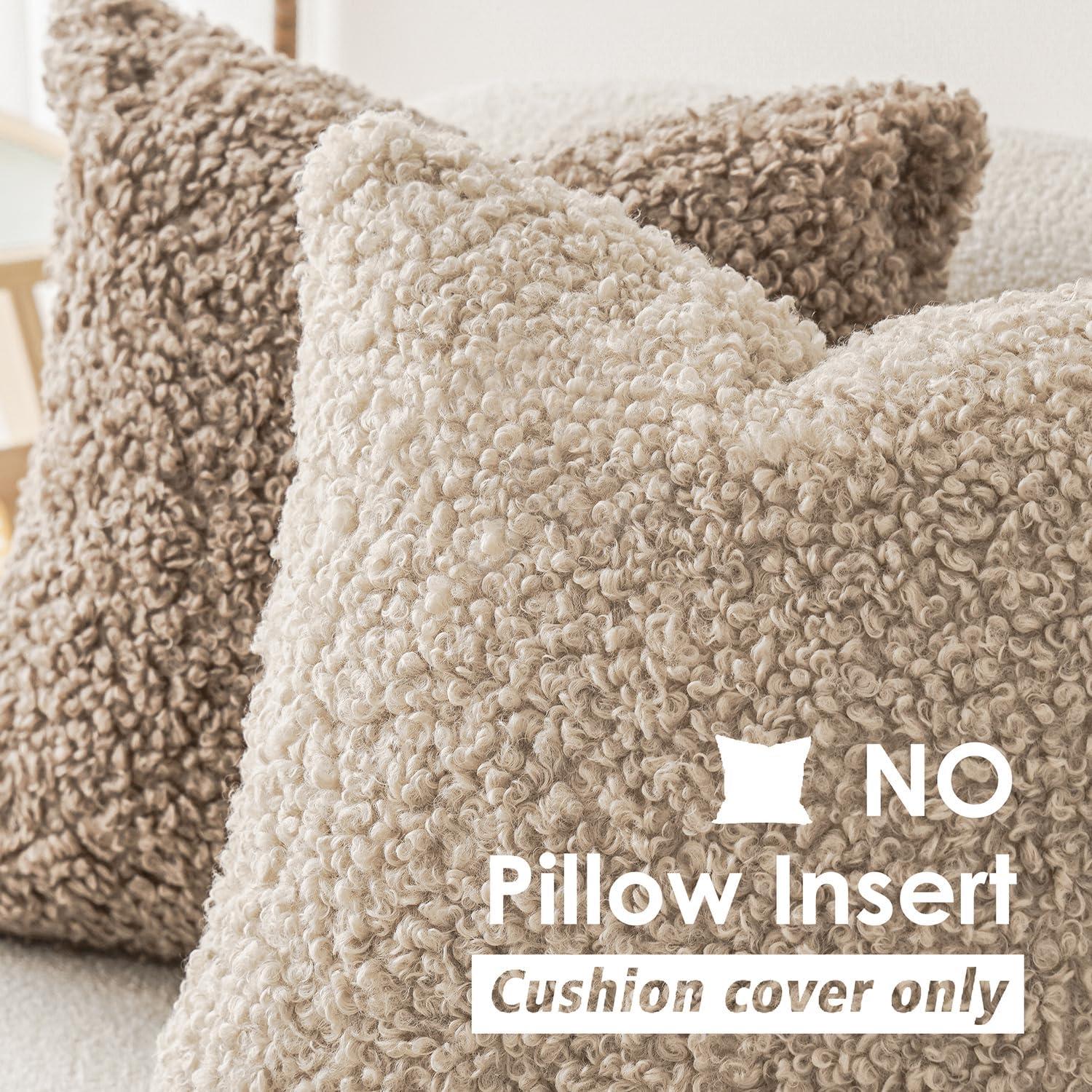 NordECO HOME Faux Fur Throw Pillow Covers Soft Teddy Polyester Square Throw Pillow Cover & Reviews | Wayfair