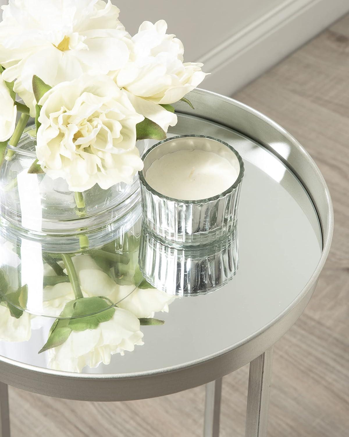 Kate and Laurel Celia Round Metal Tea Table, 14x14x25.75, Gray
