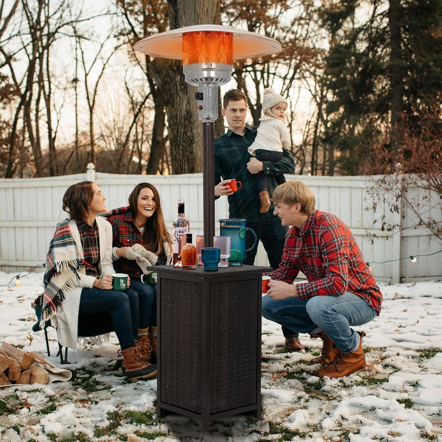 MoNiBloom Outdoor Patio Heater, 48,000 BTU Gas Propane Standing Patio Heater for Commercial & Residential Use