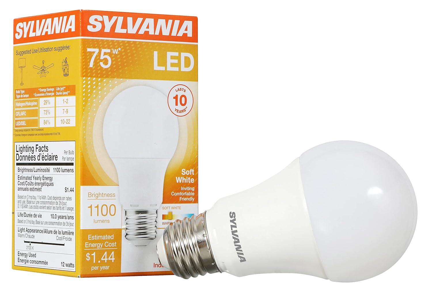 Sylvania LED Light Bulb, A19, 75W Equivalent, Soft White