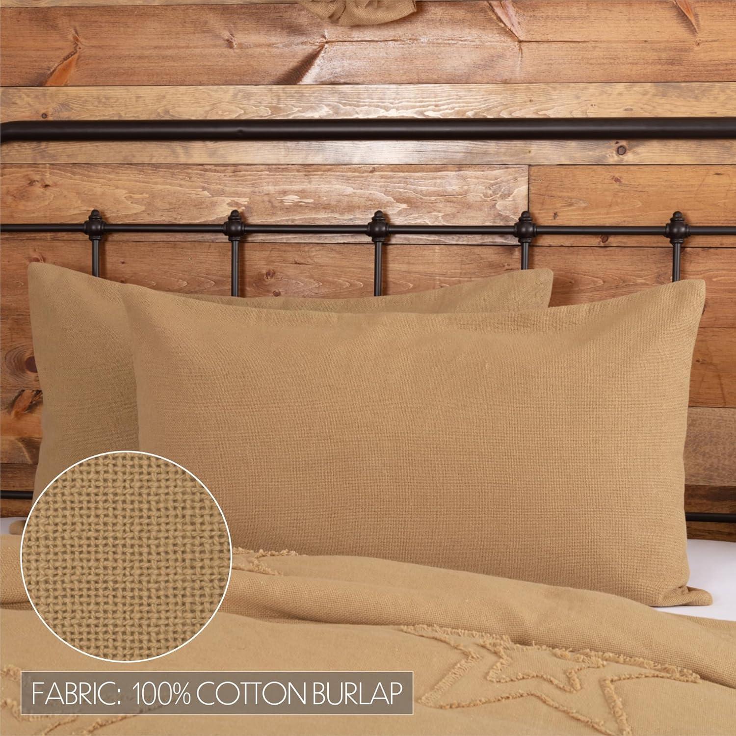 VHC Brands Burlap Natural, Farmhouse King Sham, Tan