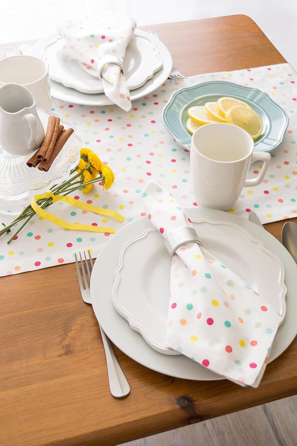 MULTI POLKA DOTS PRINT TABLE RUNNER 14x72