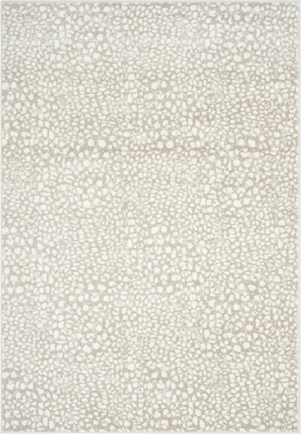 Ivory Elegance 6' x 9' Synthetic Stain-Resistant Area Rug