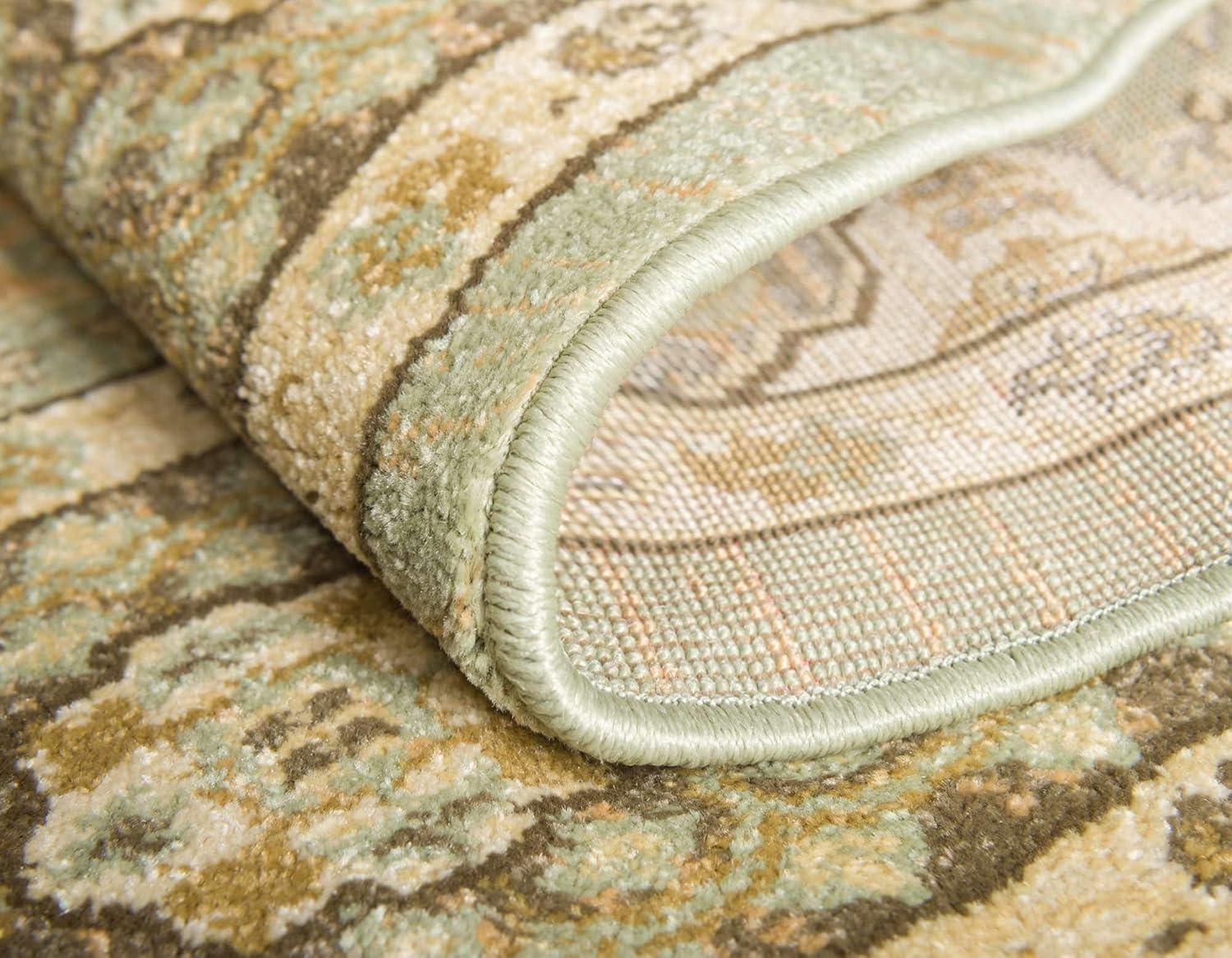 Unique Loom Palace Collection Area Rug - Amber (9'  x 12' Rectangle Light Green/Cream)