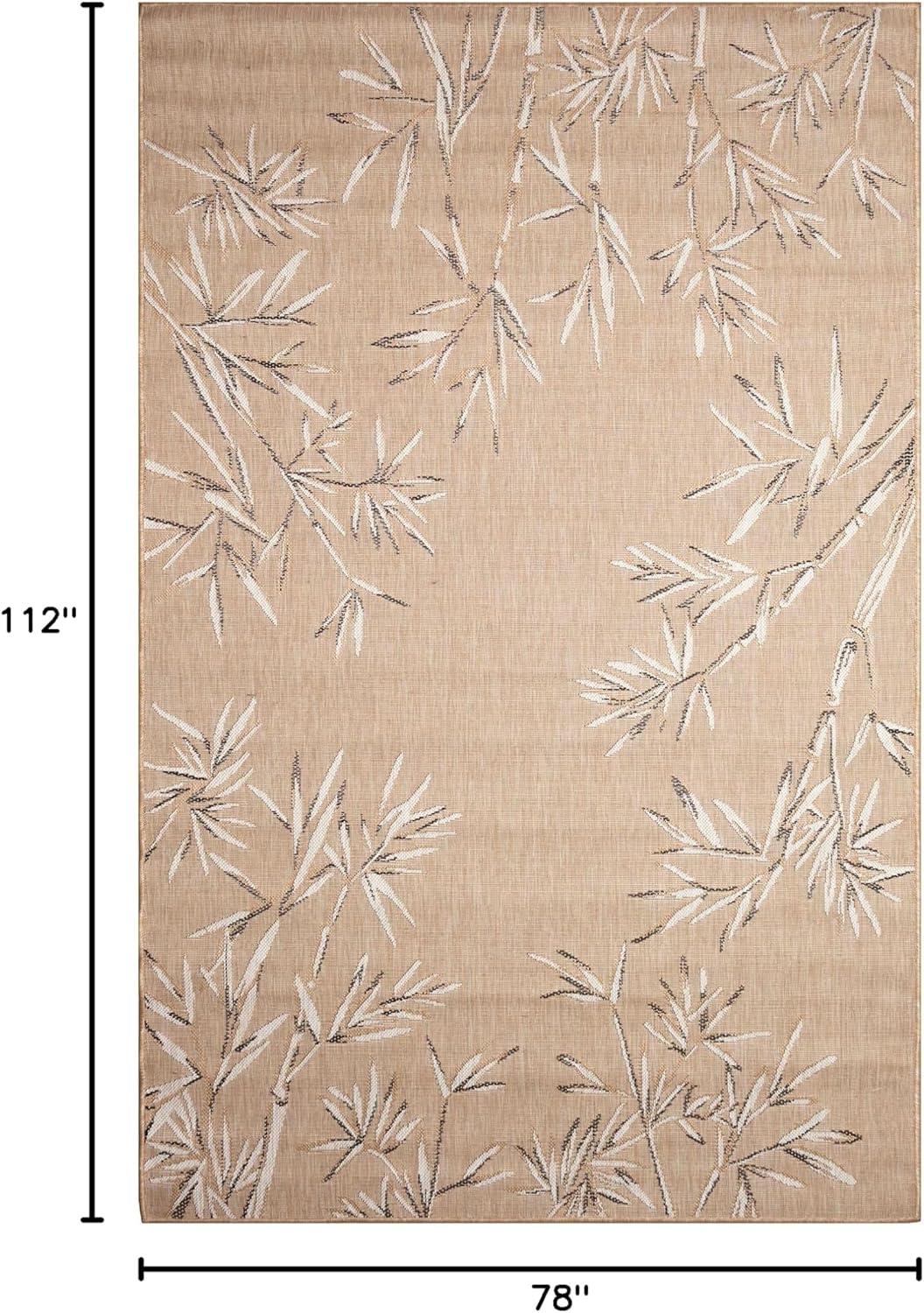 Liora Manne Carmel Bamboo Border Indoor/Outdoor Rug Sand 6'6" x 9'4"