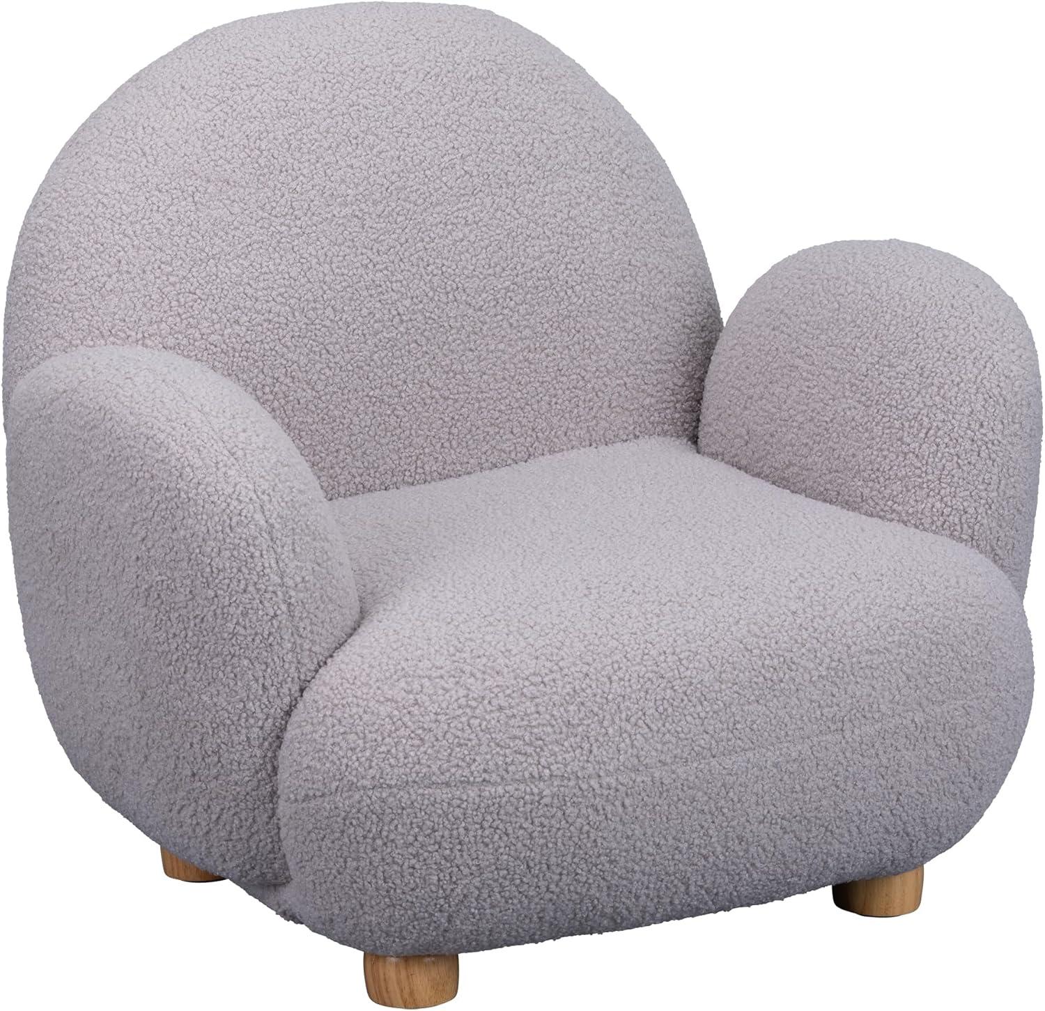 Sprogs Kids Comfy Plush Reading Chair With Arms - Sturdy Cushioned Accent Chair For Toddlers, Childrens Bedroom, Lounge, Preschool, Daycare - Teddy Bear Fabric