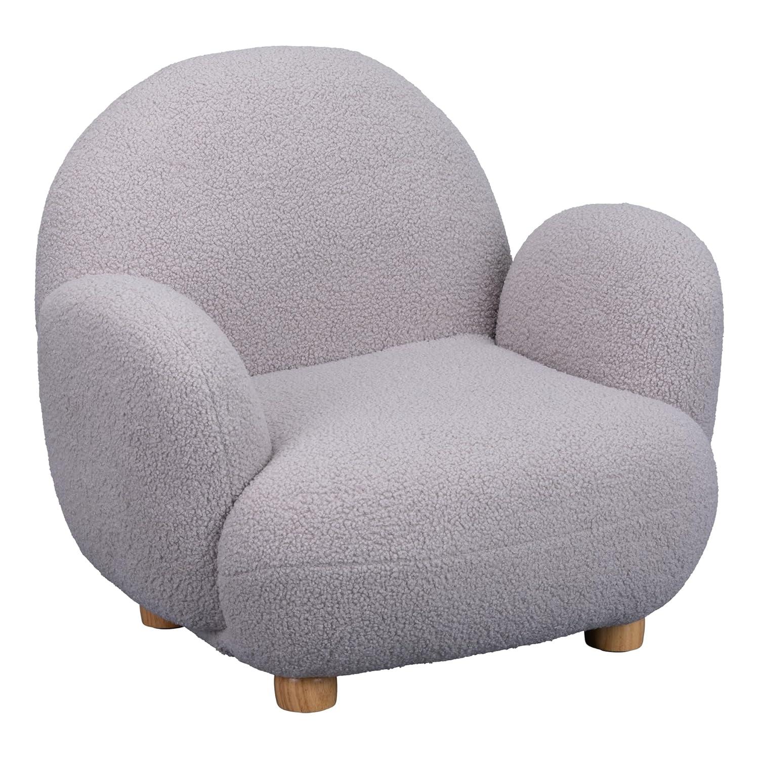 Sprogs Kids Comfy Plush Reading Chair With Arms - Sturdy Cushioned Accent Chair For Toddlers, Childrens Bedroom, Lounge, Preschool, Daycare - Teddy Bear Fabric