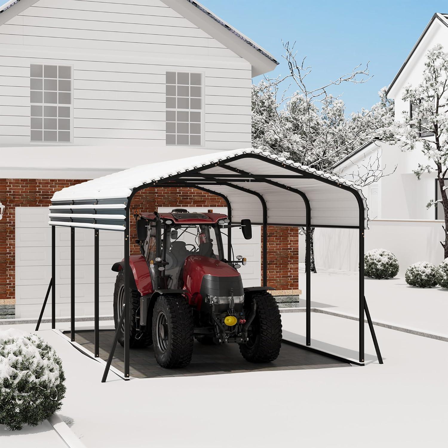 Tolead Heavy Duty Galvanized 10' x 15' Grey Carport