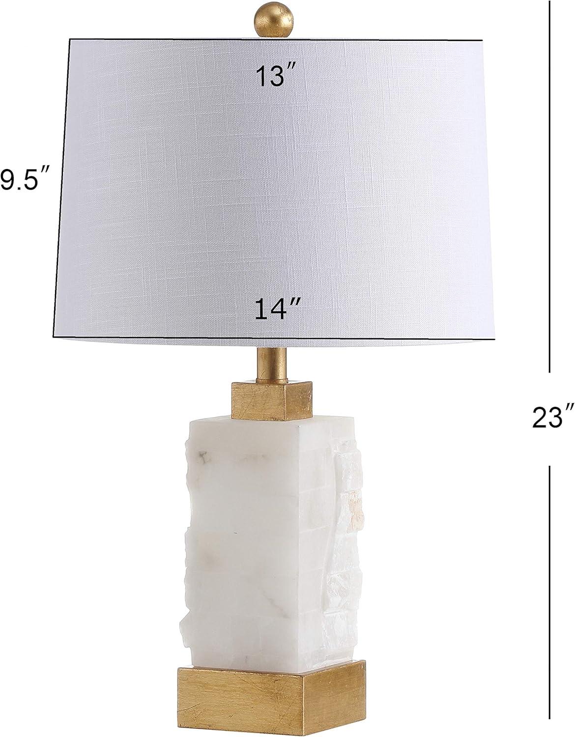 Eloise 23" White Alabaster and Gold Leaf LED Table Lamp