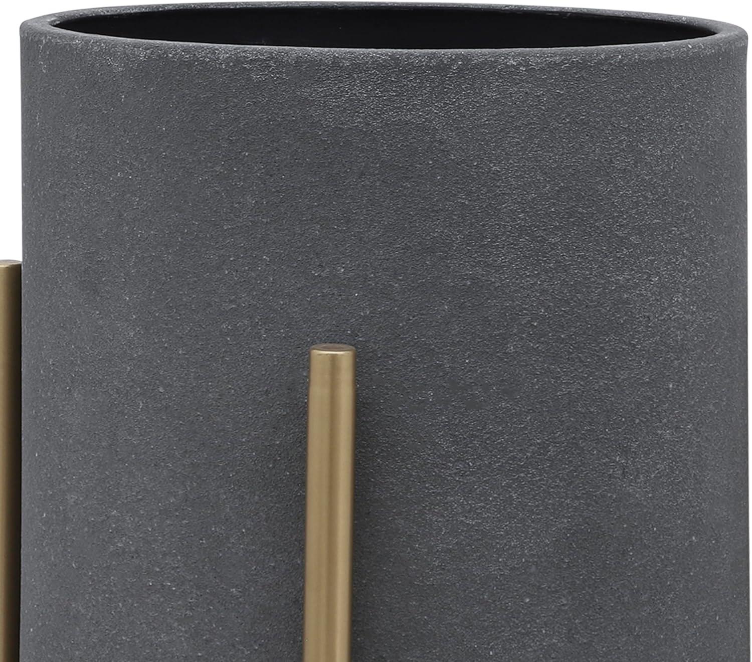 Bella Patterned Raised Planters with Gold Stand - Set of 2