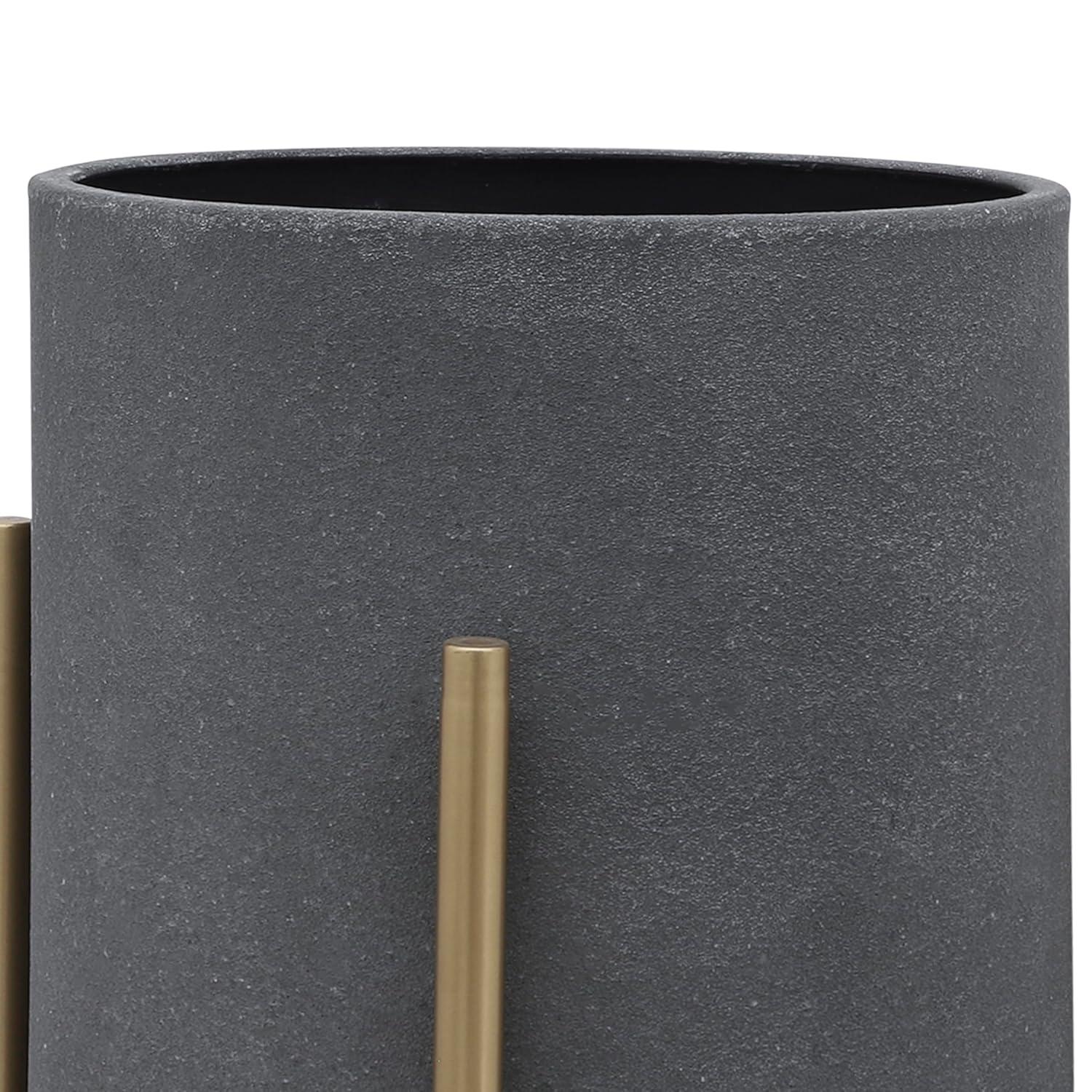 Bella Patterned Raised Planters with Gold Stand - Set of 2