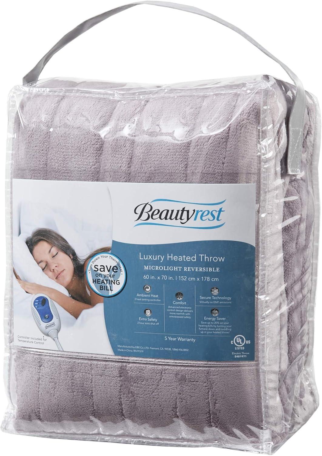Beautyrest Heated Plush Oversized Throw