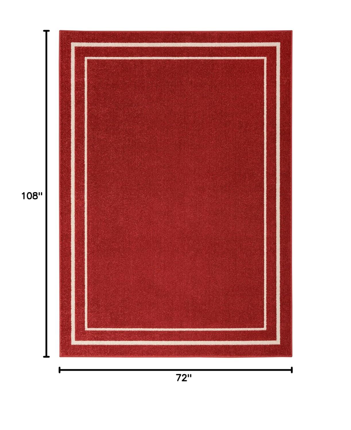 Nourison Essentials 6' x 9' Brick Ivory Contemporary Bordered Indoor/Outdoor Area Rug