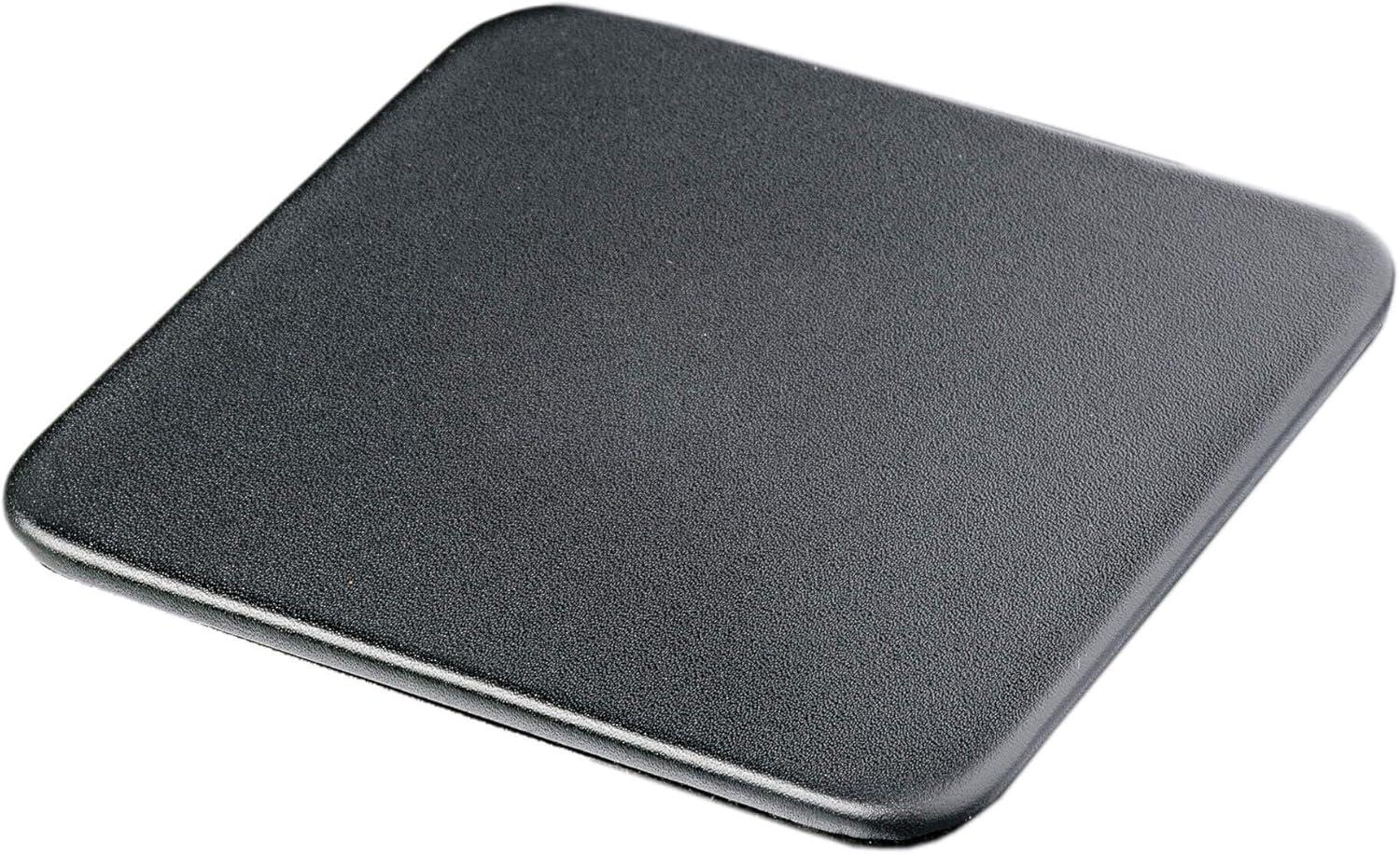 Black Leather 4-Square Coaster Set