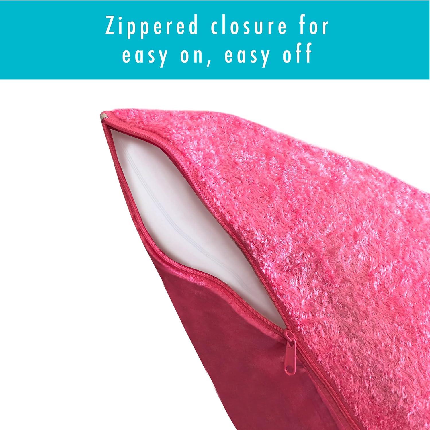 Fresh Ideas Velvet Body Pillow Cover, 20 inches by 54 inches, Pink, 2-Pack