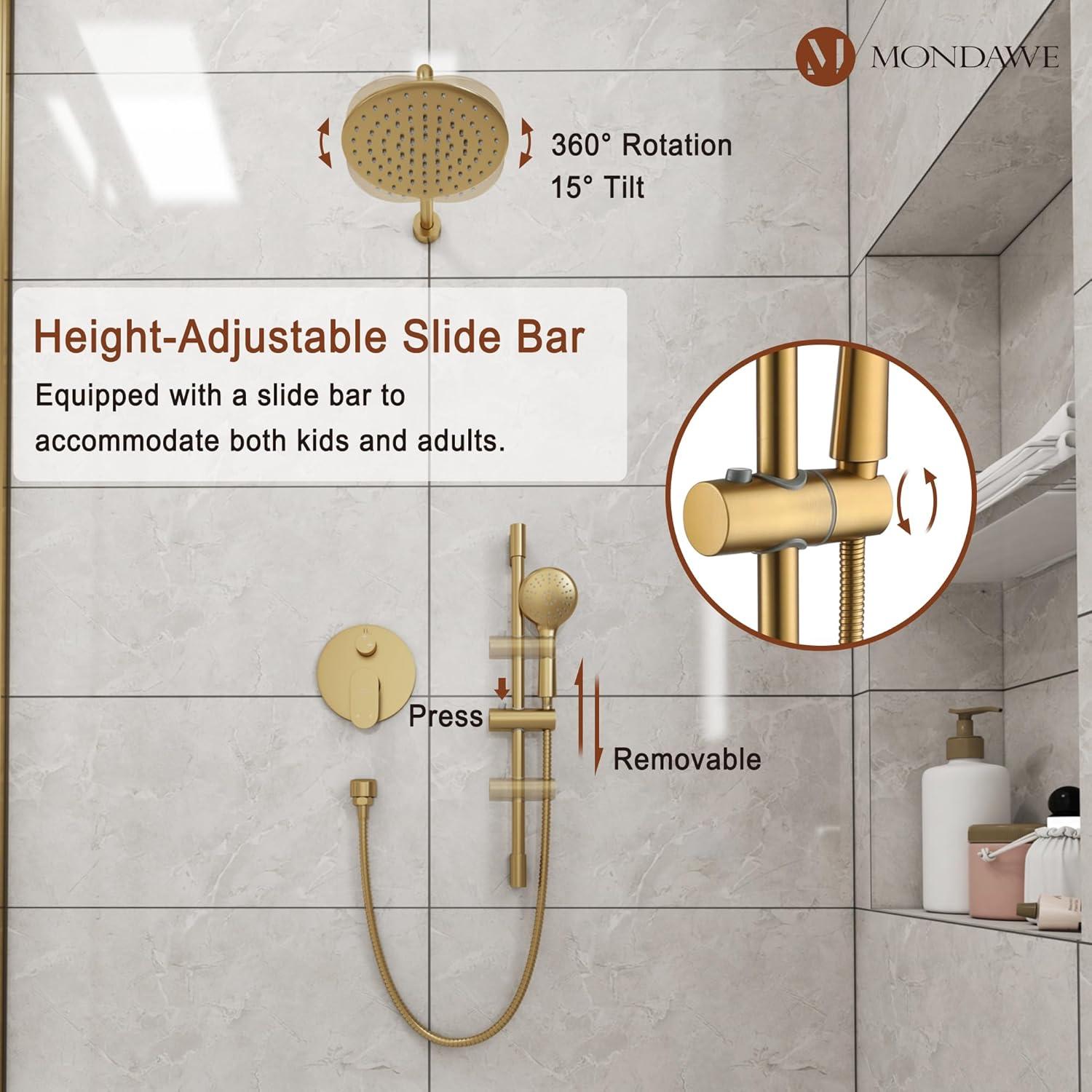 Calliope Wall Mounted 2-Function Retro Pressure-Balanced Shower System with 3 Setting Handheld