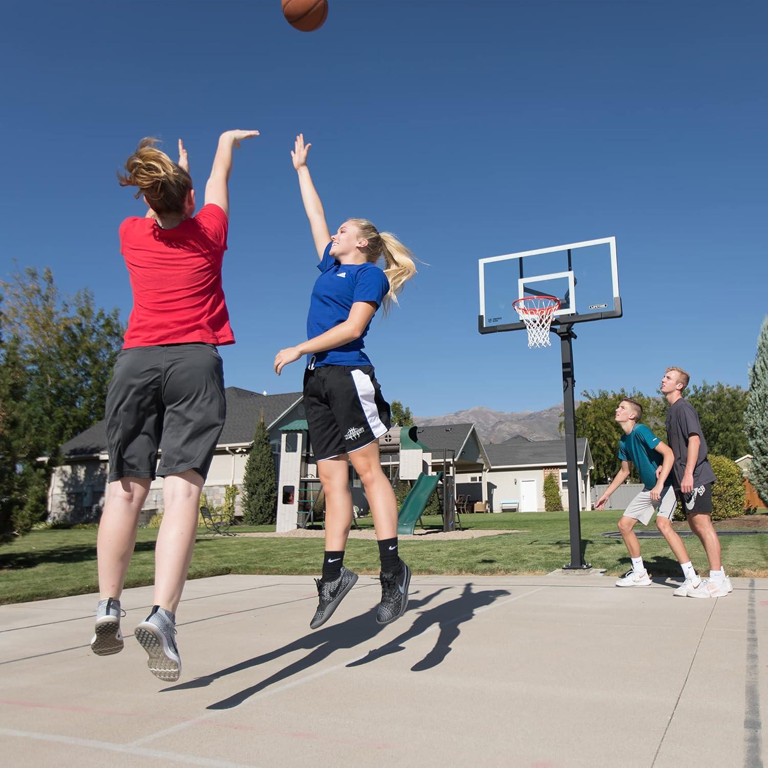Lifetime New Adjustable Bolt Down Basketball Hoop (60-inch Tempered Glass), 90569