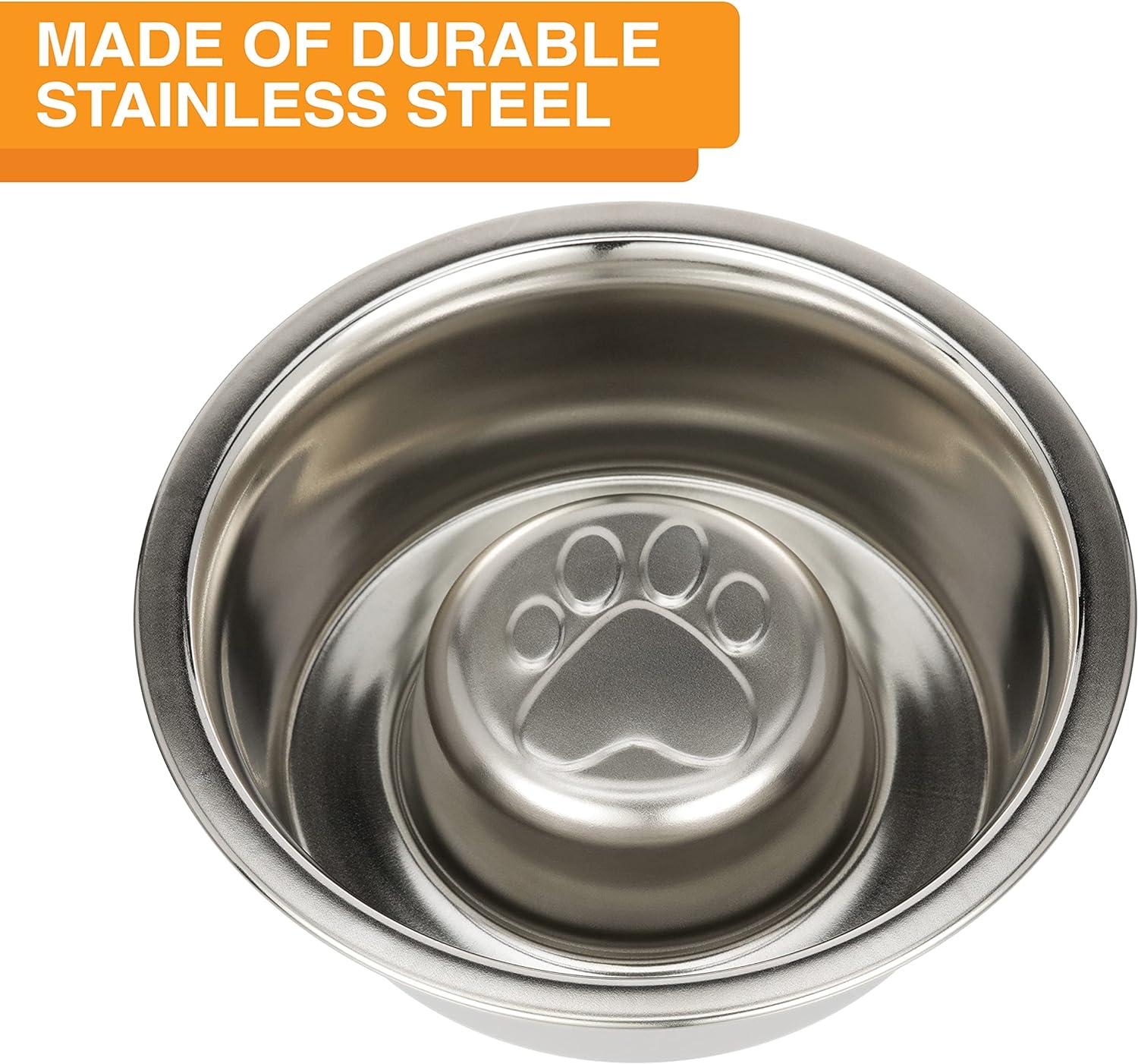 Neater Pets Stainless Steel Slow Feed Bowl - Improves Digestion, Stops Obesity, and Slows Down Eating - Fits in Medium Neater Feeder Deluxe and Most Elevated Feeders, 1 Cup