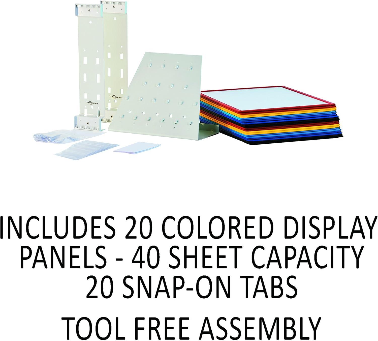 Durable® ario Reference Desktop System, 20 Panels, Assorted Borders And Panels