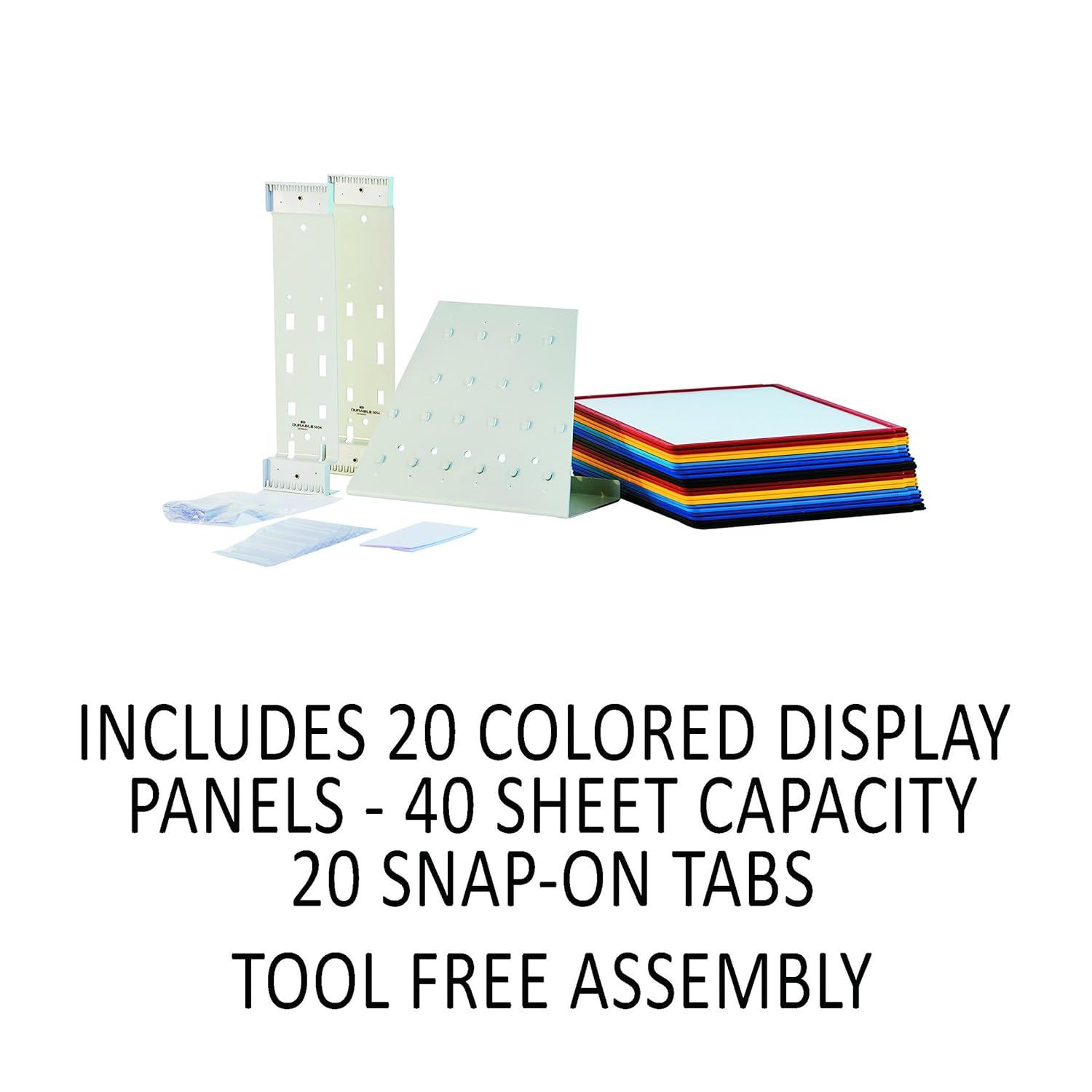 Durable® ario Reference Desktop System, 20 Panels, Assorted Borders And Panels