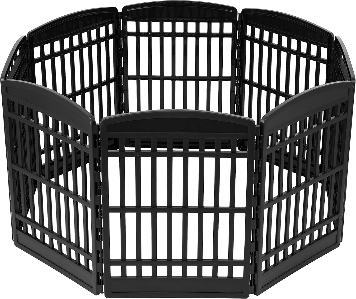 IRIS 4-8Panel 24/34"H Plastic Pet Playpen without Door