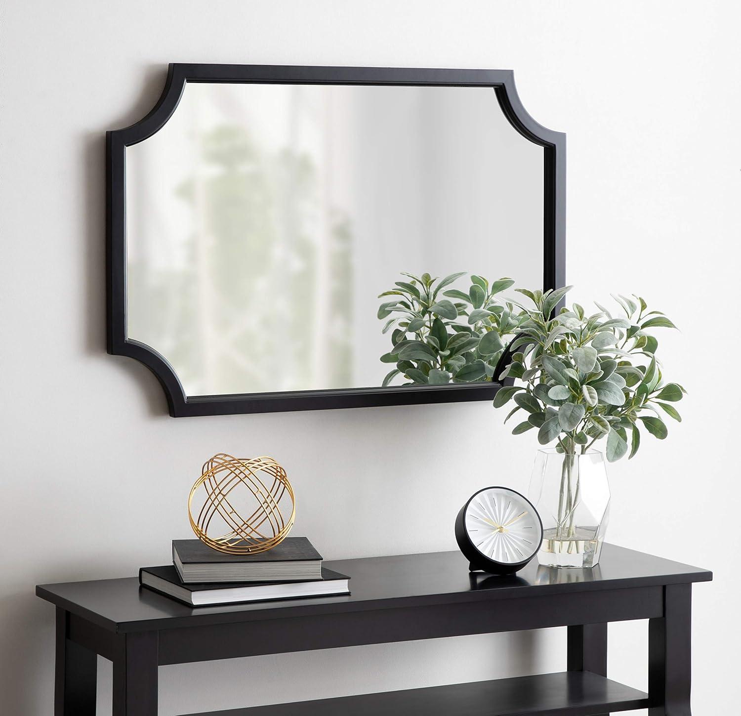 Kate and Laurel Hogan Wood Framed Mirror with Scallop Corners