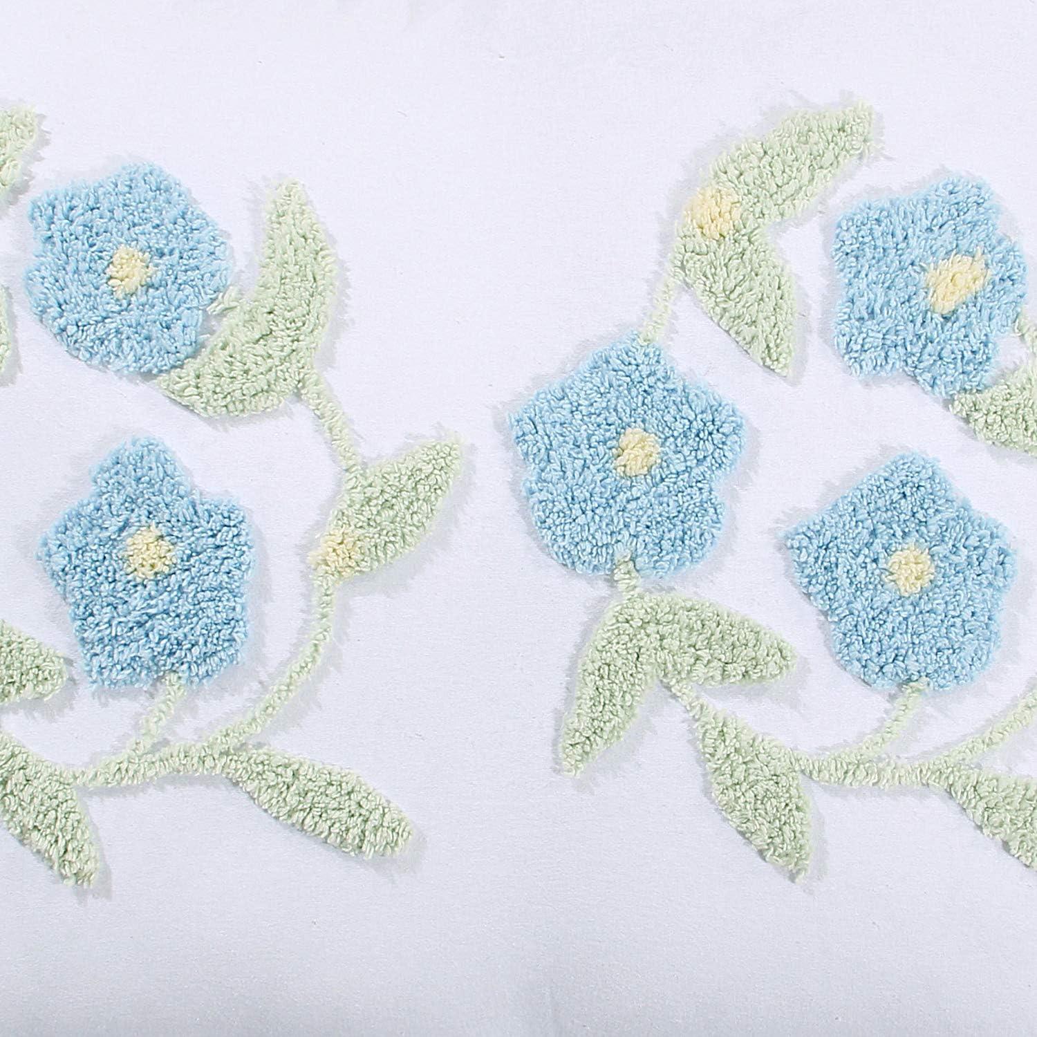 Better Trends Bloomfield 100% Cotton Chenille Coverlet/Bedspread Machine Washable Ultra Soft Floral Pattern All Season Bedding